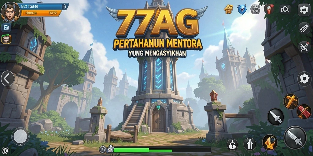 Gameplay menara pertahanan yang seru dan strategis di 77AG.