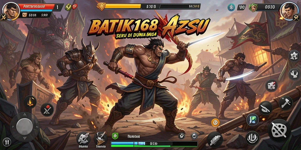 Tangkapan layar menampilkan pertarungan seru di BATIK168 dengan efek visual yang mencolok.