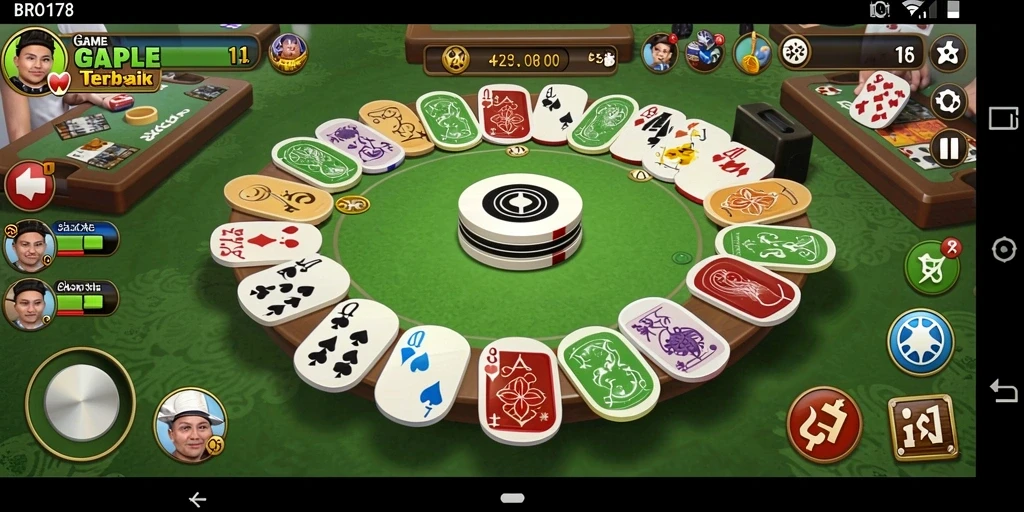 Tampilan gameplay BRO178 dengan kartu Gaple yang menarik.