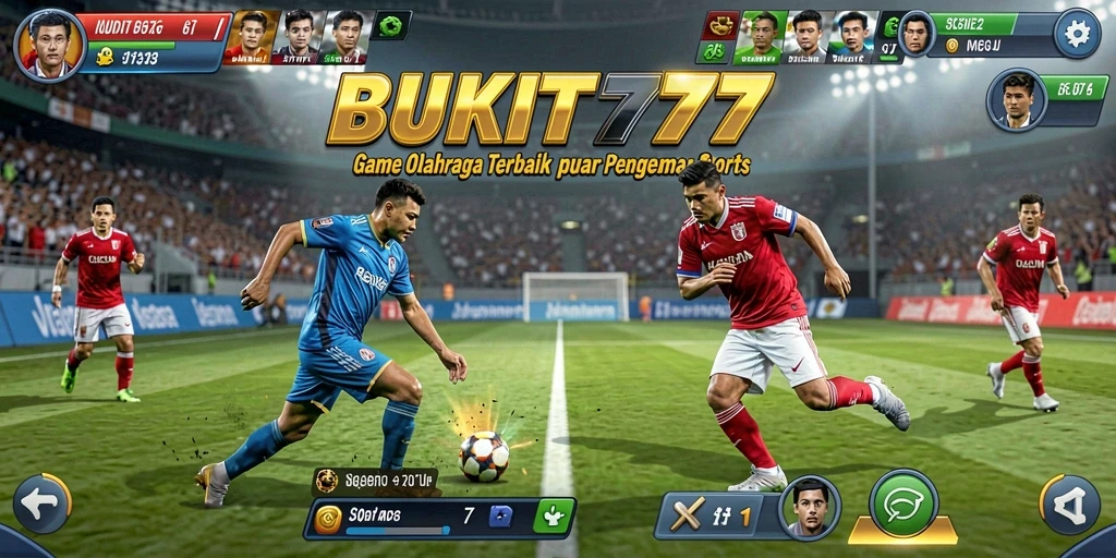 Screenshot menunjukkan pemain bersaing dalam pertandingan olahraga yang seru.