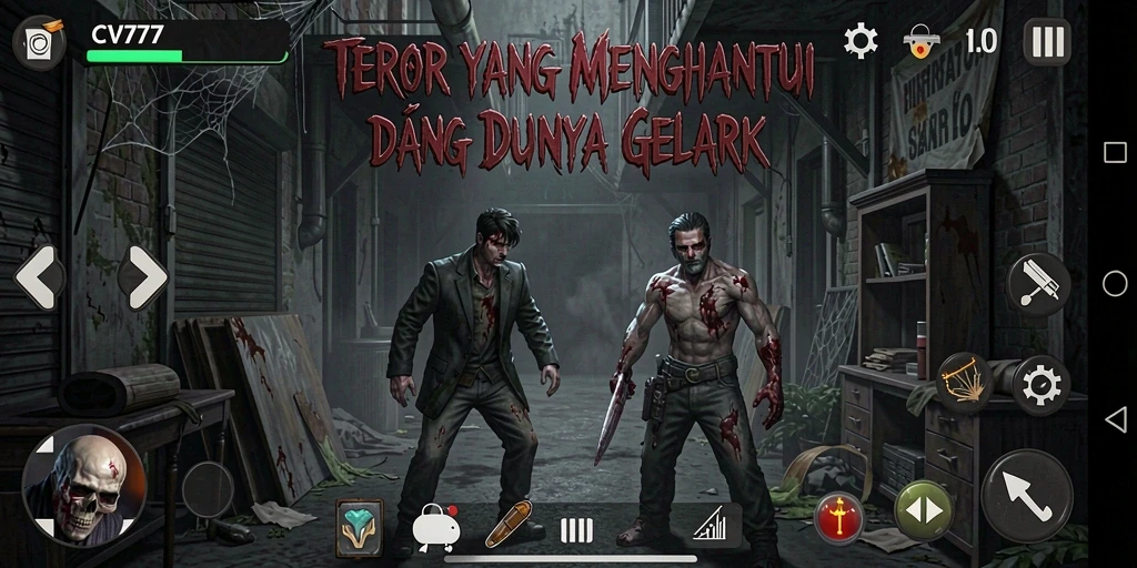 Screenshot gameplay CV777 yang menampilkan lingkungan Horror yang mencekam.