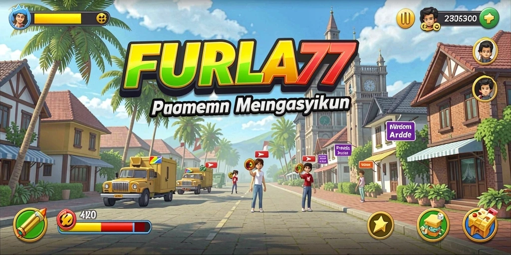 Screenshot utama FURLA77 menampilkan momen gameplay yang seru dan penuh aksi.