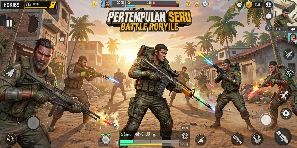 Screenshot HOKI65 menampilkan intensitas pertarungan Battle Royale.