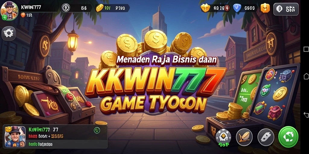 Tampilan gameplay KKWIN777 yang menarik dan penuh warna dengan elemen bisnis.