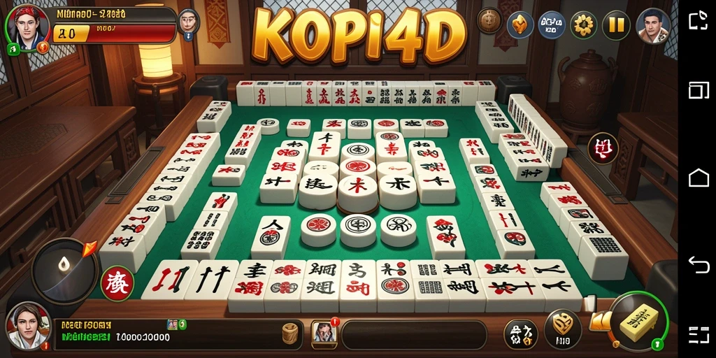 Screenshot KOPI4D menampilkan gameplay Mahjong yang seru dan menantang.