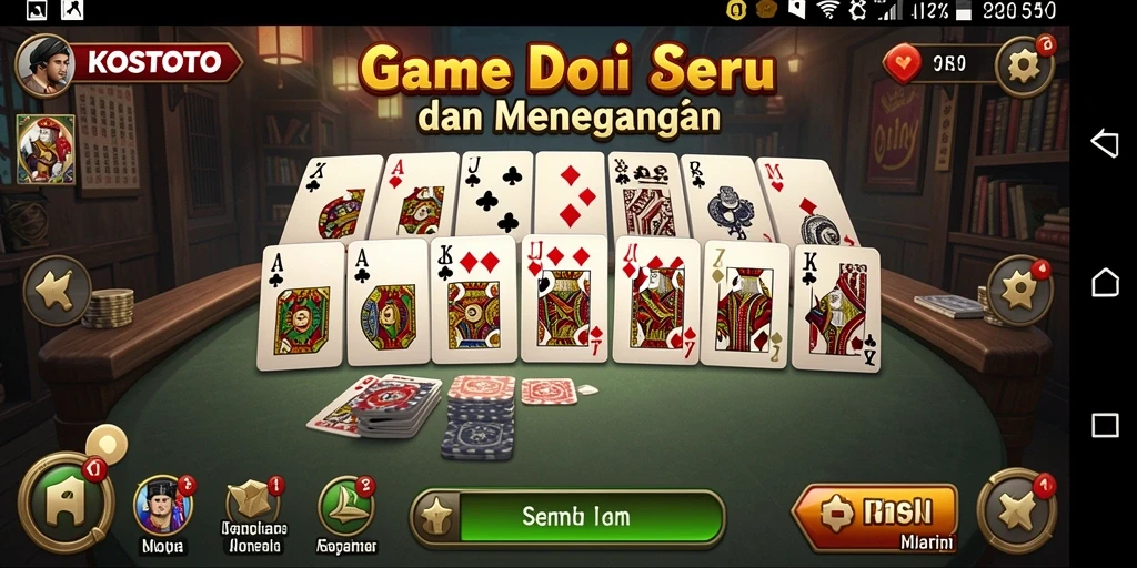 Tampilan gameplay Domino yang menegangkan di KOSTOTO.