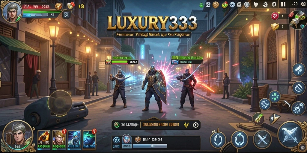 Screenshot gameplay LUXURY333 yang menunjukkan pertempuran strategis.