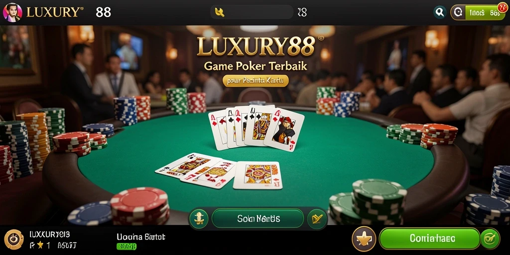 Tampilan gameplay Poker yang menarik di LUXURY88.