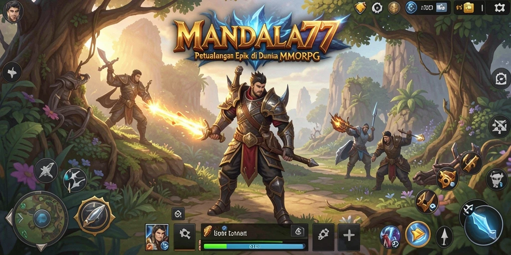 Screenshot MANDALA77 menampilkan pertarungan seru dalam dunia MMORPG.