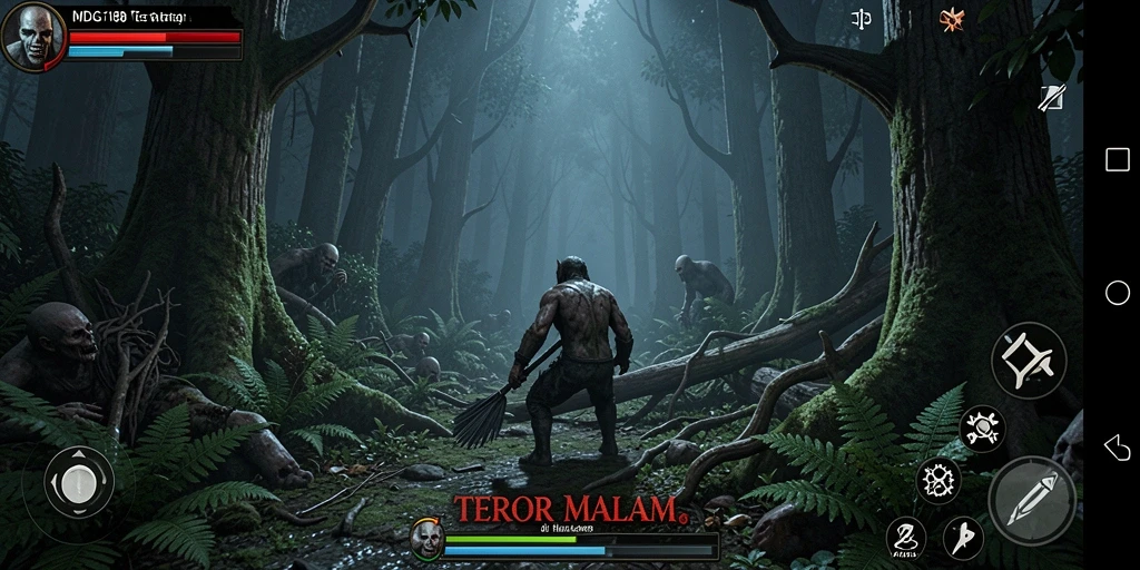 Gameplay menegangkan MDG188 di hutan gelap.