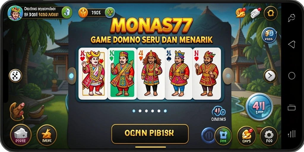 Tampilan gameplay menarik dari MONAS77 dengan karakter domino.