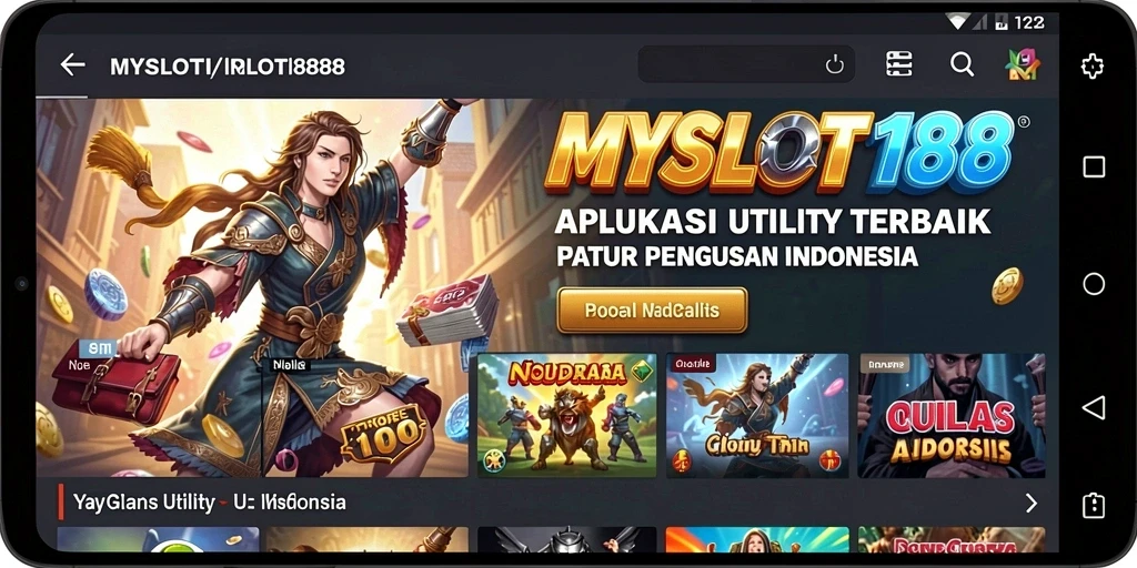 Screenshot utama MYSLOT188 menampilkan antarmuka aplikasi Utility yang intuitif.