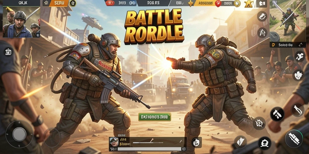 Gameplay seru di arena Battle Royale OKJK.