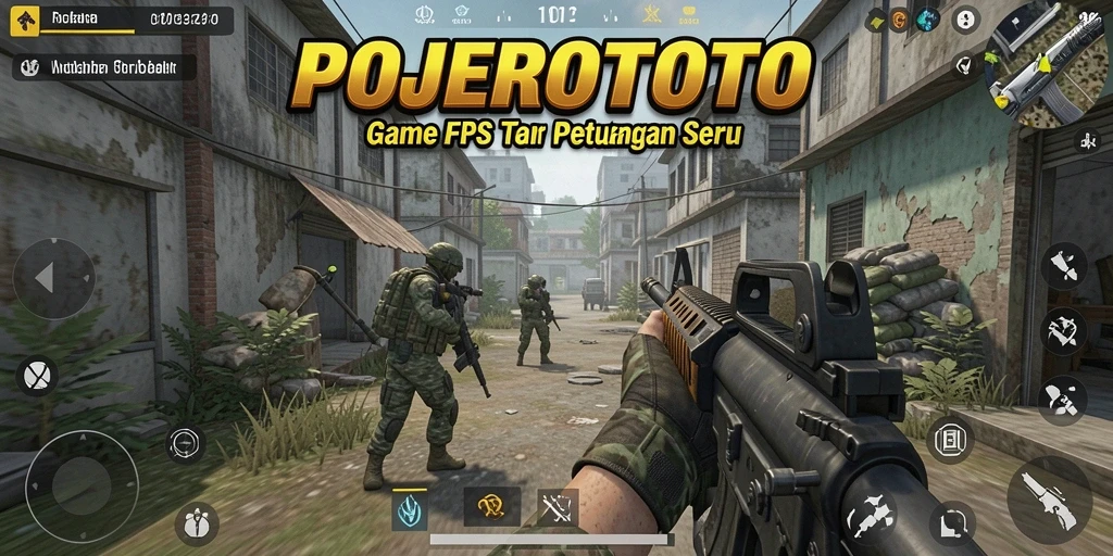Screenshot gameplay POJEROTOTO dengan aksi menegangkan dalam pertempuran FPS.