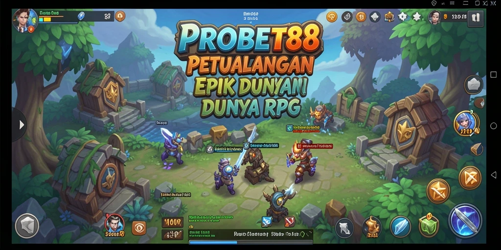 Tampilan gameplay RPG mengasyikkan dengan pertarungan yang seru.