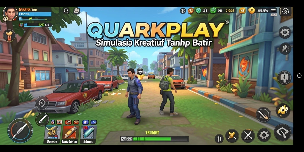 Tampilan gameplay QUARKPLAY yang penuh warna dan imersif.