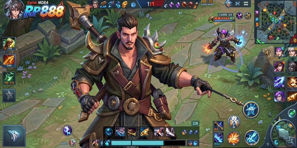 Tampilan seru pertarungan strategis dalam gameplay RP888.