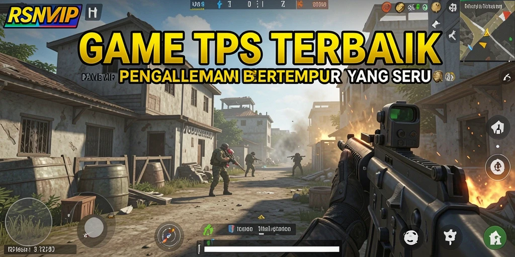 Tampilan gameplay menegangkan dari RSNVIP dalam aksi pertempuran TPS.