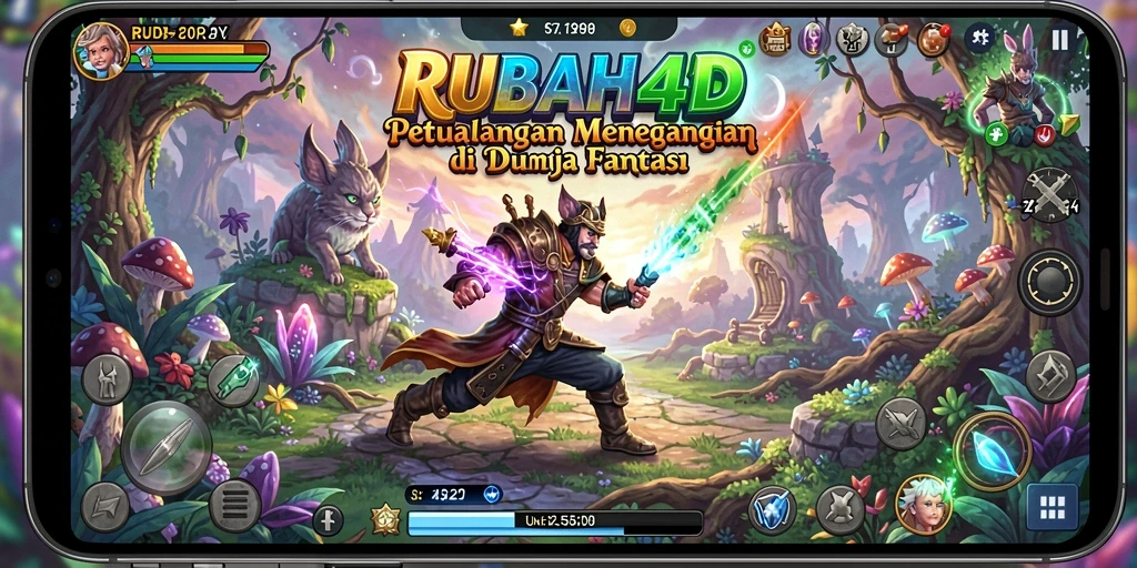 Tampilan gameplay seru di dunia petualangan RUBAH4D dengan berbagai karakter.