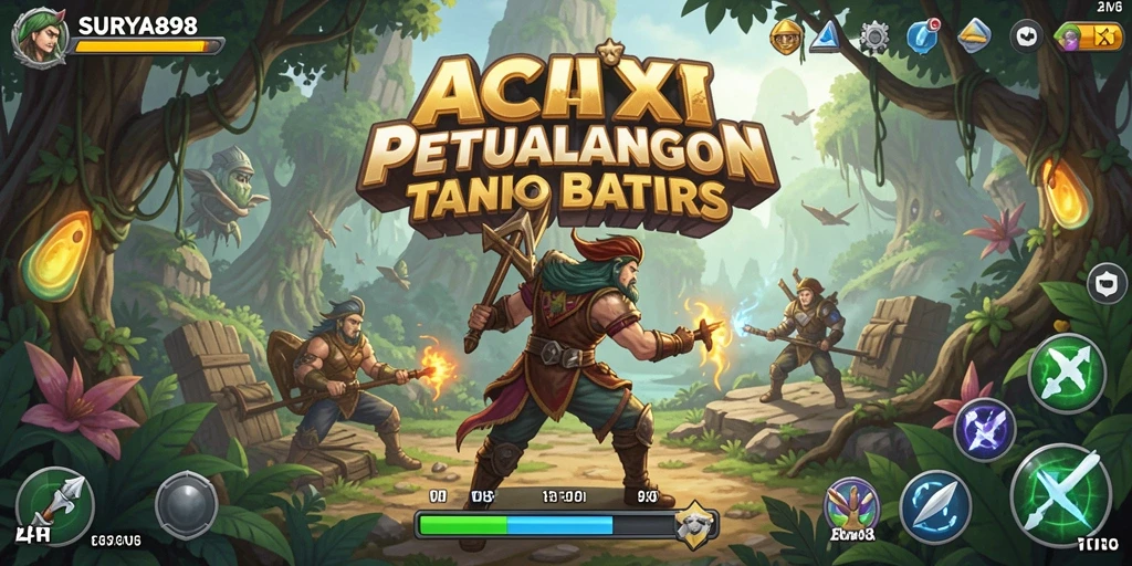 Screenshot utama yang menampilkan aksi seru dalam SURYA898.