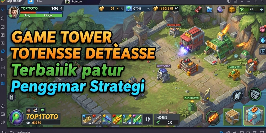 Screenshot utama gameplay Tower Defense yang mendebarkan.