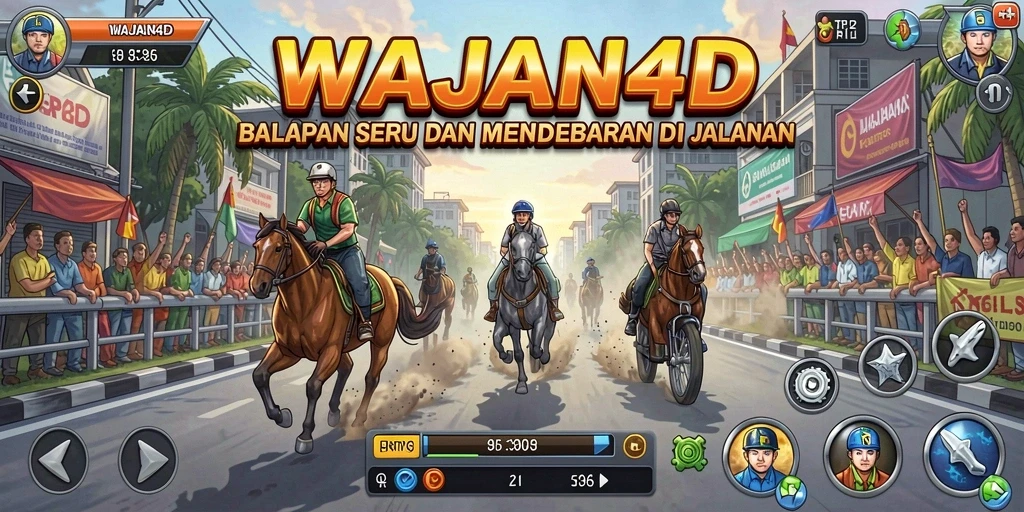 Tangkapan layar WAJAN4D yang menunjukkan aksi balapan mendebarkan.